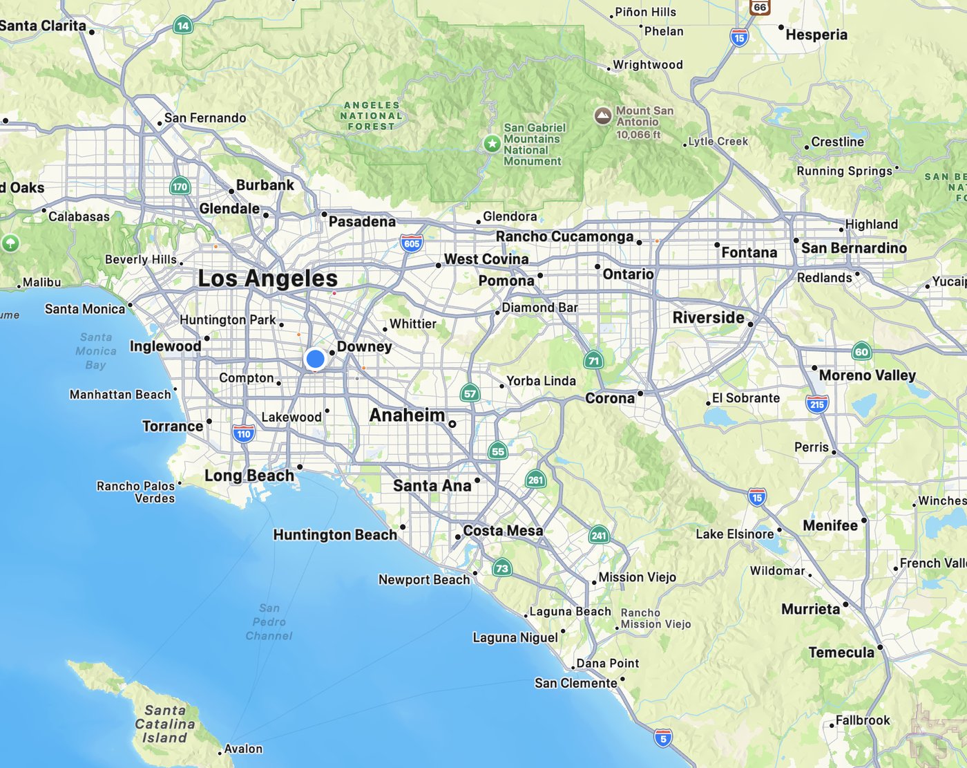 Map of Jesse Oñate's real estate service area in LA and Orange County
